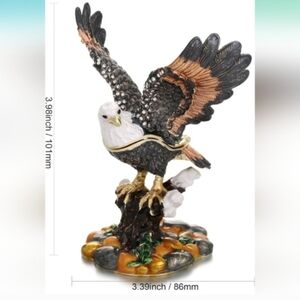 Bejeweled Majestic Bald Eagle Trinket Box